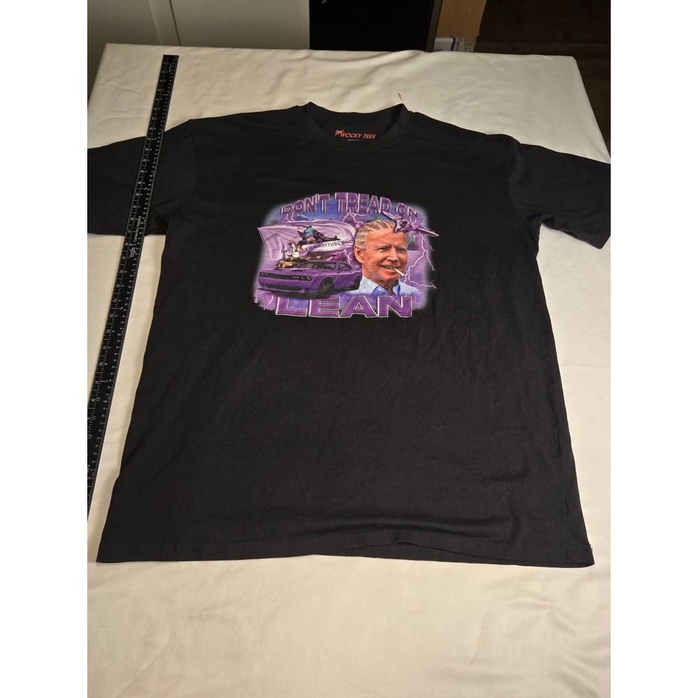 Wocky Tees Don't Tread On Lean Shirt Mens XL Black Joe Biden Meme Graphic - Picture 2 of 4